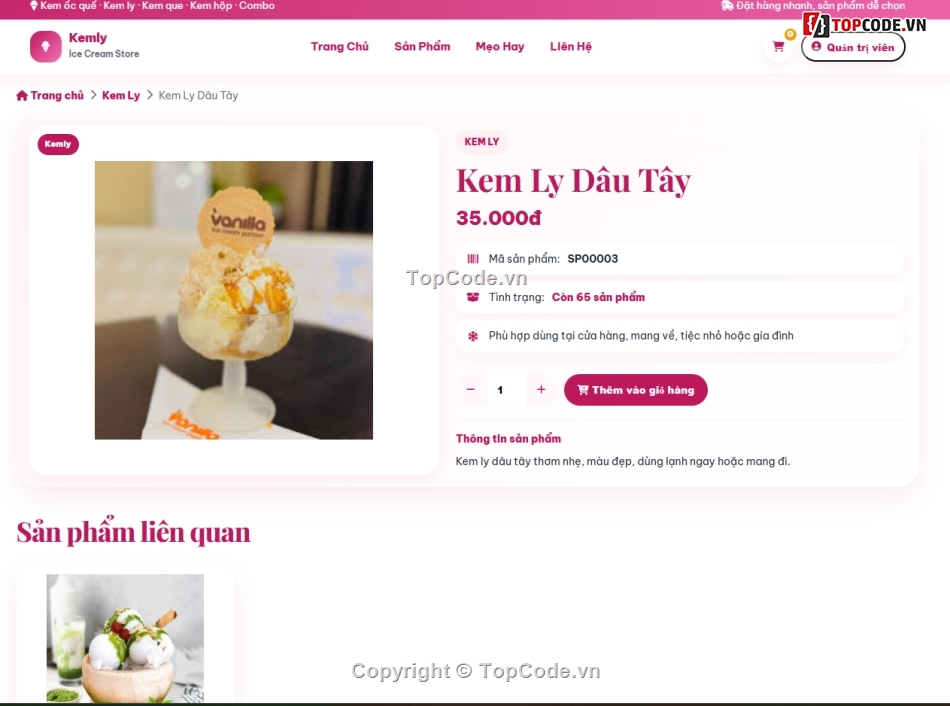 Web bán bánh kem,bán kem,website bán kem